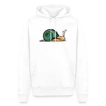 escargot dessin fatigue ombre coquille - Sweat à capuche Premium bio Homme - blanc - Devant - Nico (187cm)