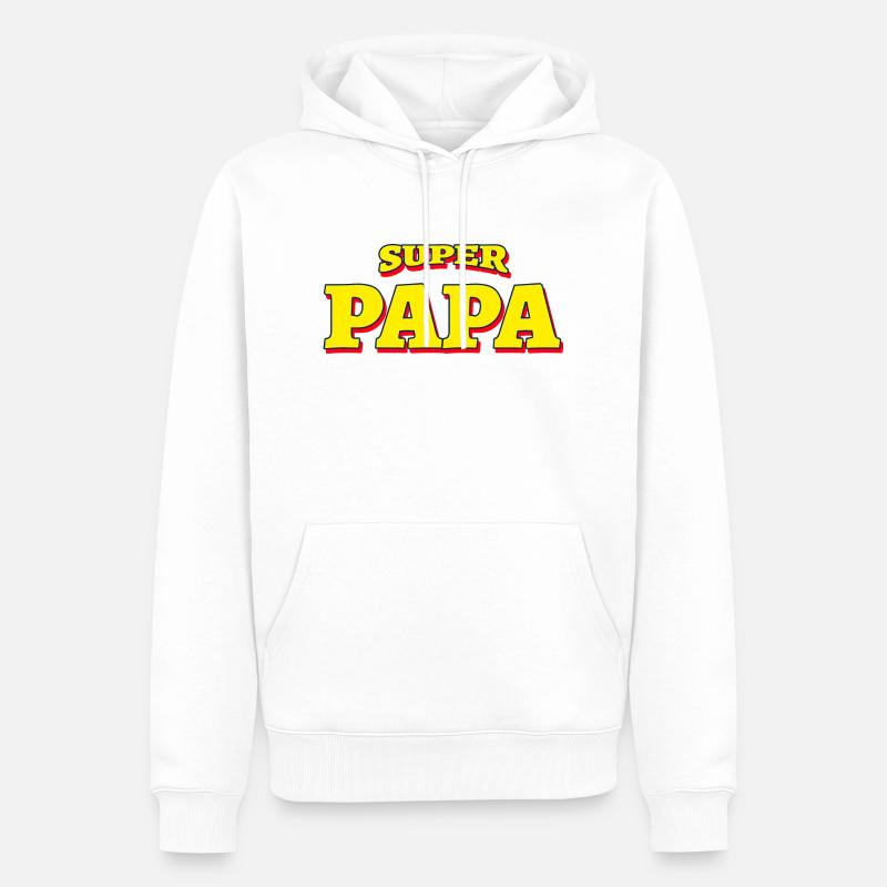 SUPER DADA (COMICS) - SUPERDAD SUPERHELD - Männer Premium Bio Hoodie - Weiß