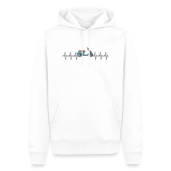 Moto Heartbeat Mobylette Cyclomoteur - Sweat à capuche Premium bio Homme - blanc - Devant - Nico (187cm)