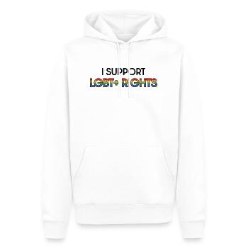 Soutenez les droits LGBT LGBTQI queer - Sweat à capuche Premium bio Homme - blanc - Devant - Nico (187cm)