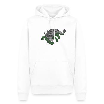 Dino 13 - Männer Premium Bio Hoodie - Weiß - Vorne - Nico (187cm)
