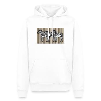 Zèbres - Sweat à capuche Premium bio Homme - blanc - Devant - Nico (187cm)
