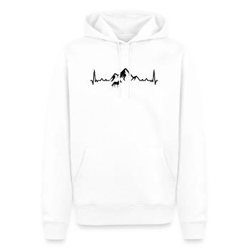 Heartbeat Mountain 1 and Horse - (2) - Men’s Premium Organic Hoodie - white - Front - Nico (187cm)
