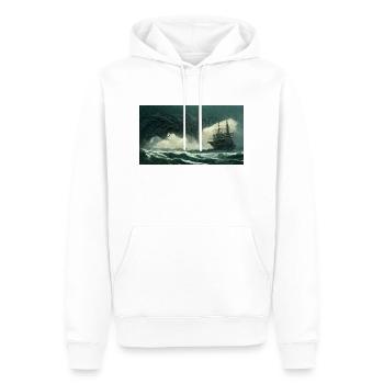 Sailing ship against sea monster - Men’s Premium Organic Hoodie - white - Front - Nico (187cm)