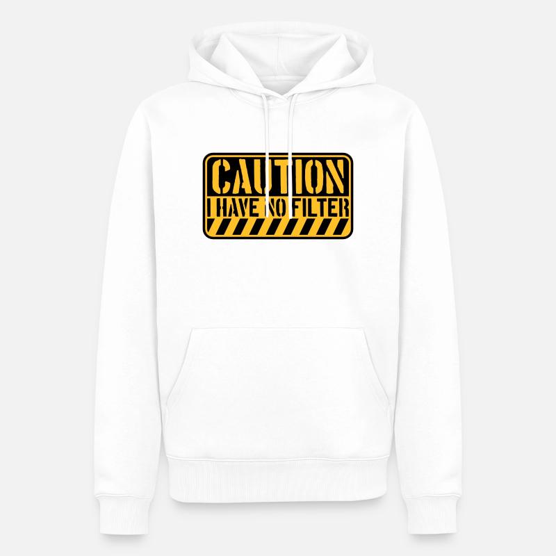 attention pas de citation de filtre - Sweat à capuche Premium bio Homme - blanc