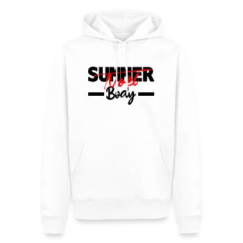 noel body - humour noël - Sweat à capuche Premium bio Homme - blanc - Devant - Nico (187cm)