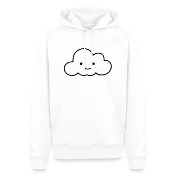 Nuage doux avec visage Vecteur nuage doux - Sweat à capuche Premium bio Homme - blanc - Devant - Nico (187cm)