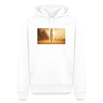 Man walking in sandstorm, generative ai - Men’s Premium Organic Hoodie - white - Front - Nico (187cm)
