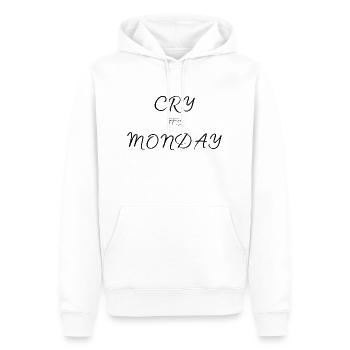 Weinen, es ist Montag - Männer Premium Bio Hoodie - Weiß - Vorne - Nico (187cm)