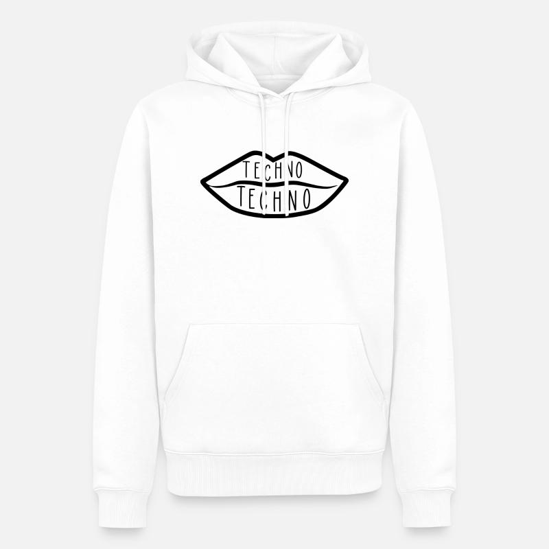 Techno sur les lèvres - Sweat à capuche Premium bio Homme - blanc