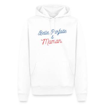 Belle parfait et maman - Sweat à capuche Premium bio Homme - blanc - Devant - Nico (187cm)