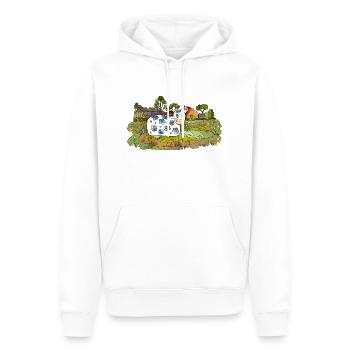 Cow - Men’s Premium Organic Hoodie - white - Front - Nico (187cm)
