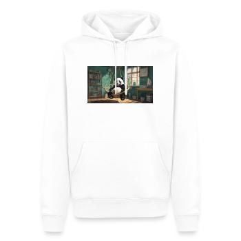Niedliche Tiere chillen – Panda chilling Hängematte - Männer Premium Bio Hoodie - Weiß - Vorne - Nico (187cm)