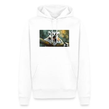 Niedliche Tiere chillen – Kattis - Männer Premium Bio Hoodie - Weiß - Vorne - Nico (187cm)