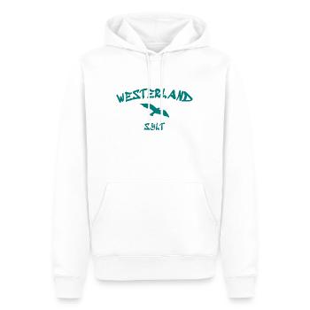 Westerland - Sylt - Nordsee - Anker - Möwe - Insel - Männer Premium Bio Hoodie - Weiß - Vorne - Nico (187cm)
