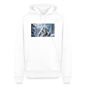 Sasquatch Bigfoot in den Bergen Schneemonster - Männer Premium Bio Hoodie - Weiß - Vorne - Nico (187cm)
