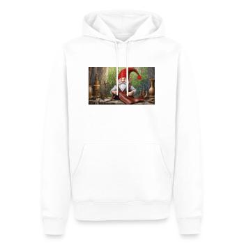 Mignons petits gnomes vie quotidienne – artisanat - Sweat à capuche Premium bio Homme - blanc - Devant - Nico (187cm)