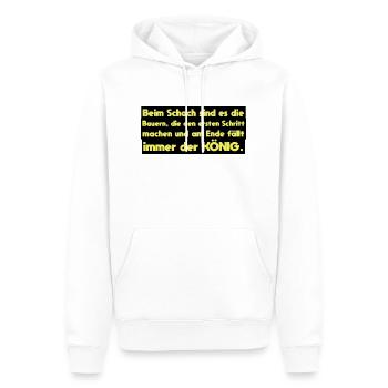Dictons fermiers drôles - Sweat à capuche Premium bio Homme - blanc - Devant - Nico (187cm)