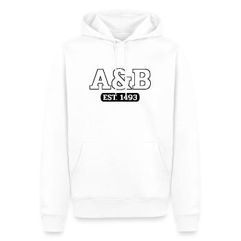 Antigua-et-Barbuda - St John’s - Antilles - Sweat à capuche Premium bio Homme - blanc - Devant - Nico (187cm)