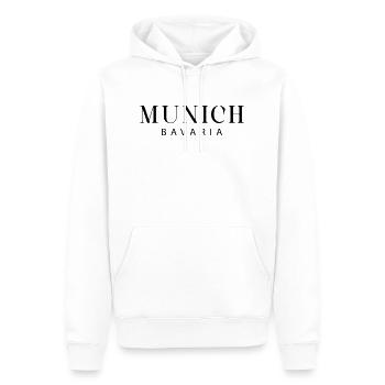 Munich, Munich - Bavière - Sweat à capuche Premium bio Homme - blanc - Devant - Nico (187cm)
