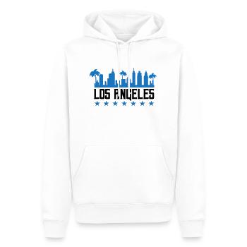 Los Angeles - Sweat à capuche Premium bio Homme - blanc - Devant - Nico (187cm)