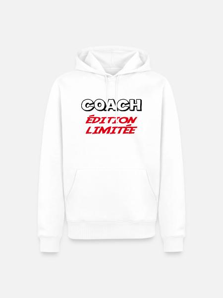 COACH édition limitée - Sweat à capuche Premium bio Homme - blanc