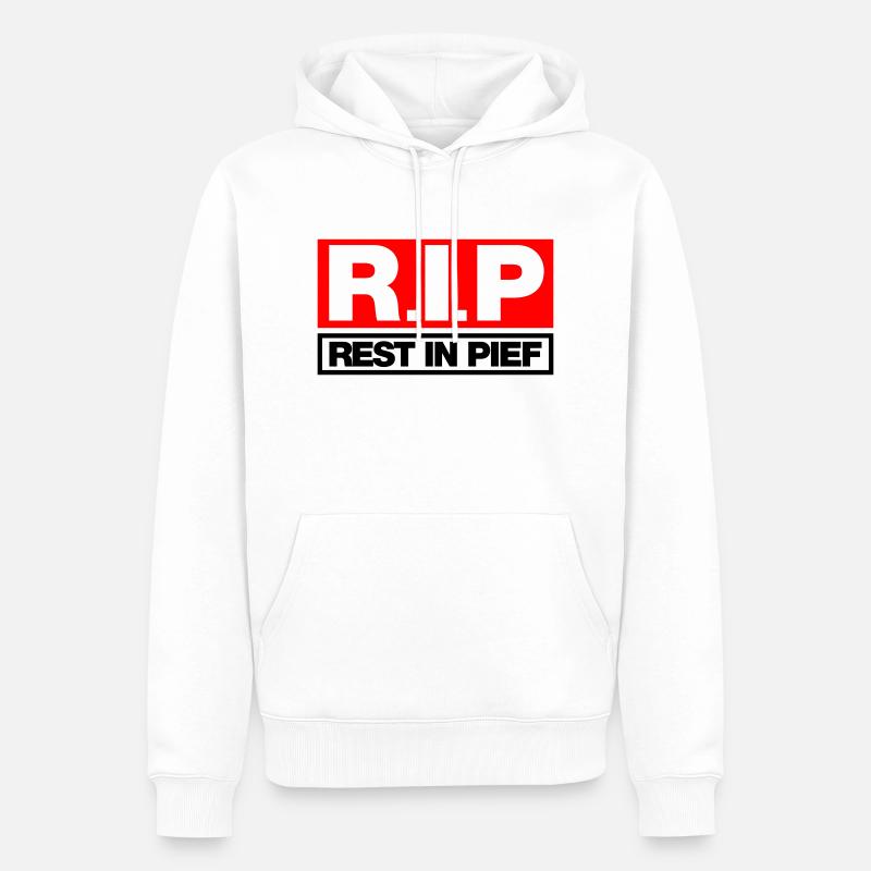 REPOS À PIEF (R.I.P.) - Sweat à capuche Premium bio Homme - blanc