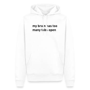 My Brain Has Too Many Tabs Open - Men’s Premium Organic Hoodie - white - Front - Nico (187cm)