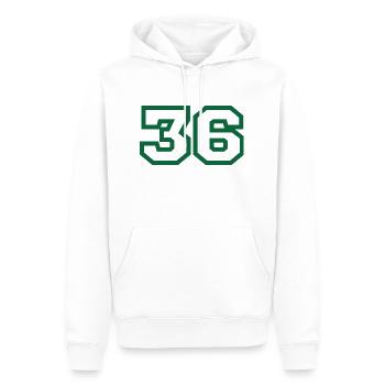 Number 36 green sport - Men’s Premium Organic Hoodie - white - Front - Nico (187cm)