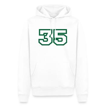 Nummer 35 grüner Sport - Männer Premium Bio Hoodie - Weiß - Vorne - Nico (187cm)