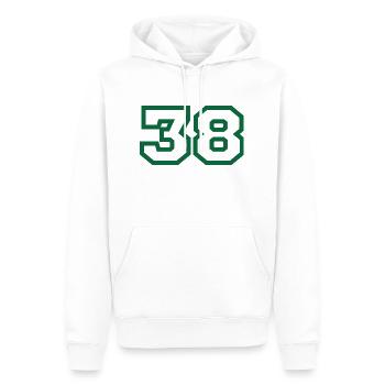 Number 38 green sport - Men’s Premium Organic Hoodie - white - Front - Nico (187cm)