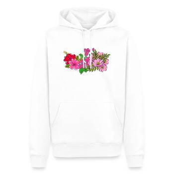Bouquet de fleurs sauvages rose - Sweat à capuche Premium bio Homme - blanc - Devant - Nico (187cm)