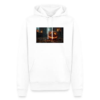 Pumpkin In A Haunted House - Men’s Premium Organic Hoodie - white - Front - Nico (187cm)