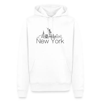 New York Skyline - Männer Premium Bio Hoodie - Weiß - Vorne - Nico (187cm)