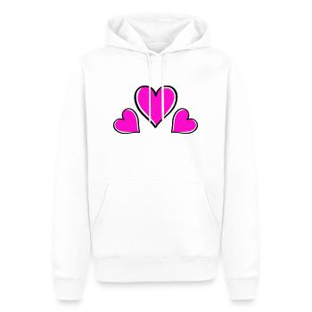 herz love - Männer Premium Bio Hoodie - Weiß - Vorne - Nico (187cm)