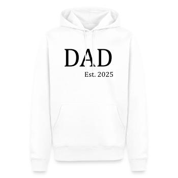 Papa Est 2025 - Sweat à capuche Premium bio Homme - blanc - Devant - Nico (187cm)