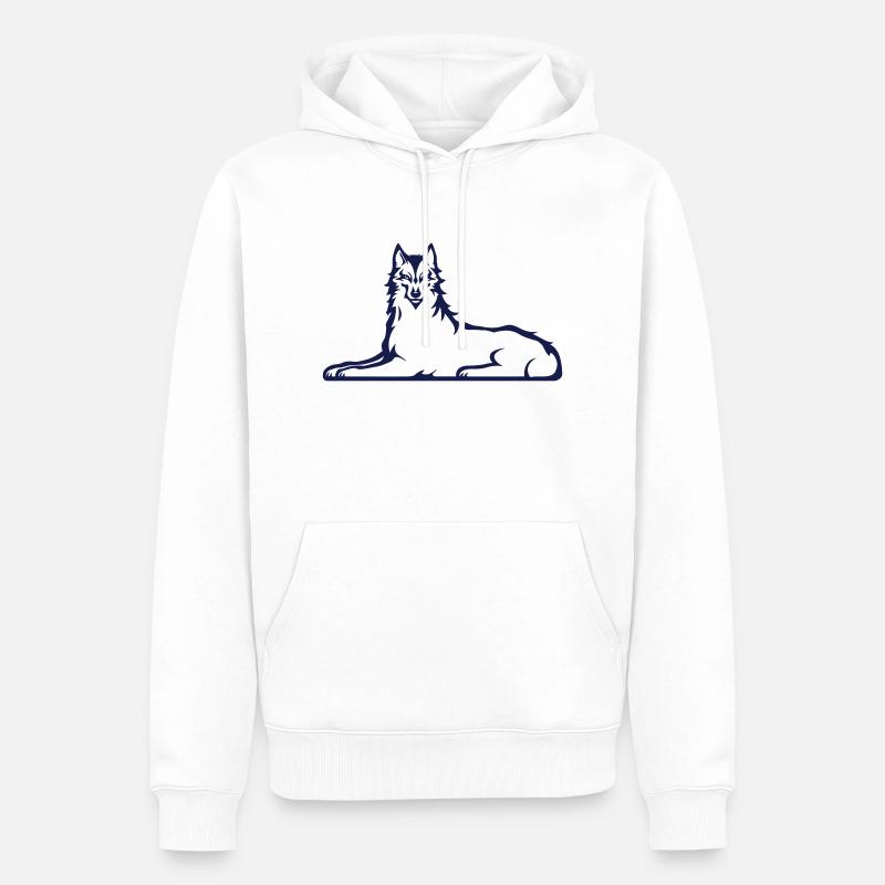 Ausgabe Tschetschenischer Wolf 2025 - Männer Premium Bio Hoodie - Weiß