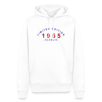 1955, Limited Edition - Männer Premium Bio Hoodie - Weiß - Vorne - Nico (187cm)