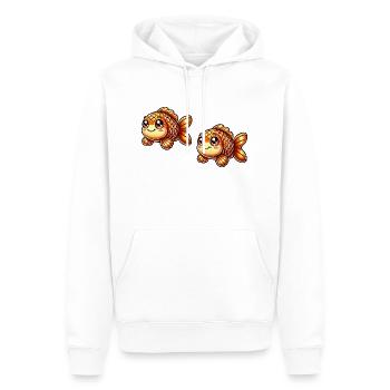 Bande dessinée Poisson rouge 2 - Sweat à capuche Premium bio Homme - blanc - Devant - Nico (187cm)