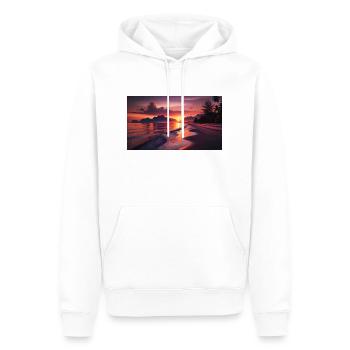 Beach and mountain sunset - Men’s Premium Organic Hoodie - white - Front - Nico (187cm)