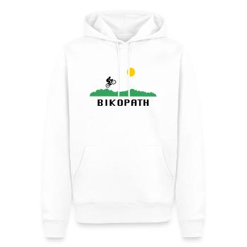 Bikopath Vélo Vélo Jeu de mots - Sweat à capuche Premium bio Homme - blanc - Devant - Nico (187cm)