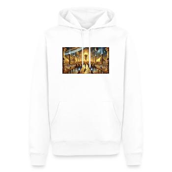 144. Magische Dimension der Annunaki - Männer Premium Bio Hoodie - Weiß - Vorne - Nico (187cm)