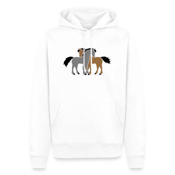 2 Pferde Team Pony Fohlen Pärchen Verliebt Freunde - Männer Premium Bio Hoodie - Weiß - Vorne - Nico (187cm)