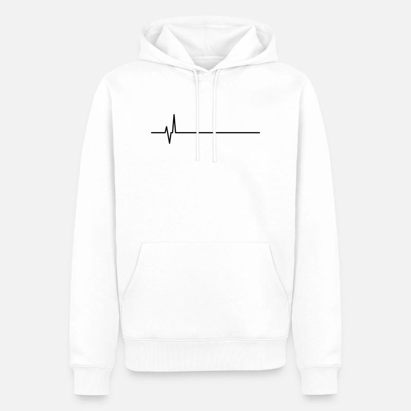 flatline - Sweat à capuche Premium bio Homme - blanc