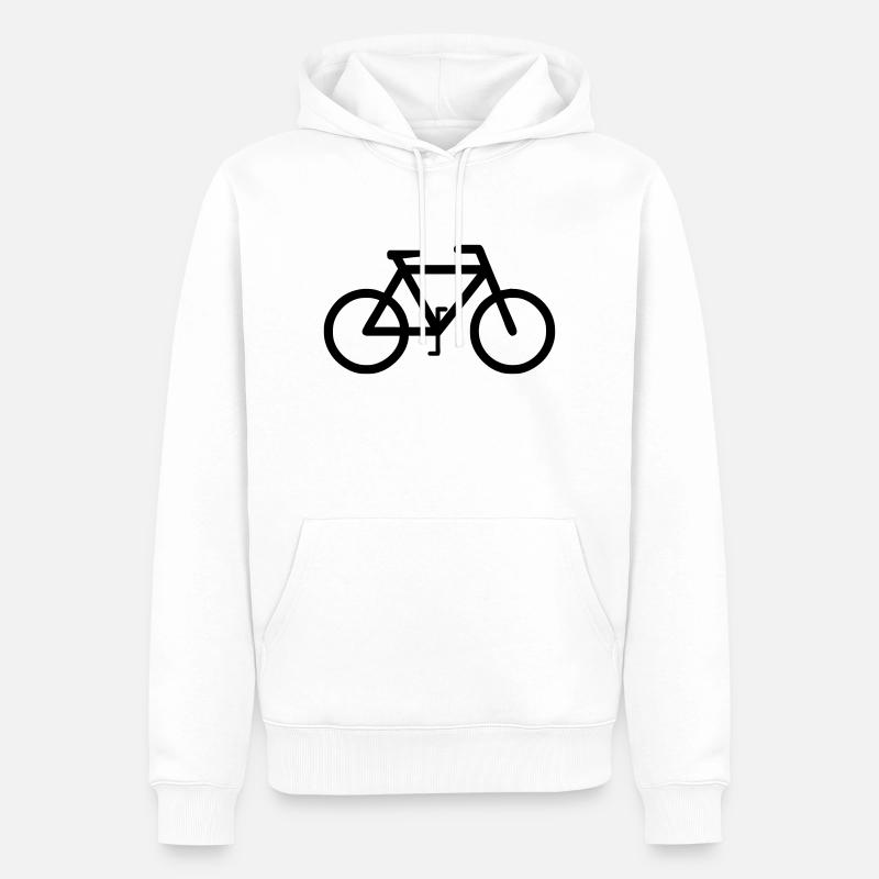 Cyclisme - Sweat à capuche Premium bio Homme - blanc
