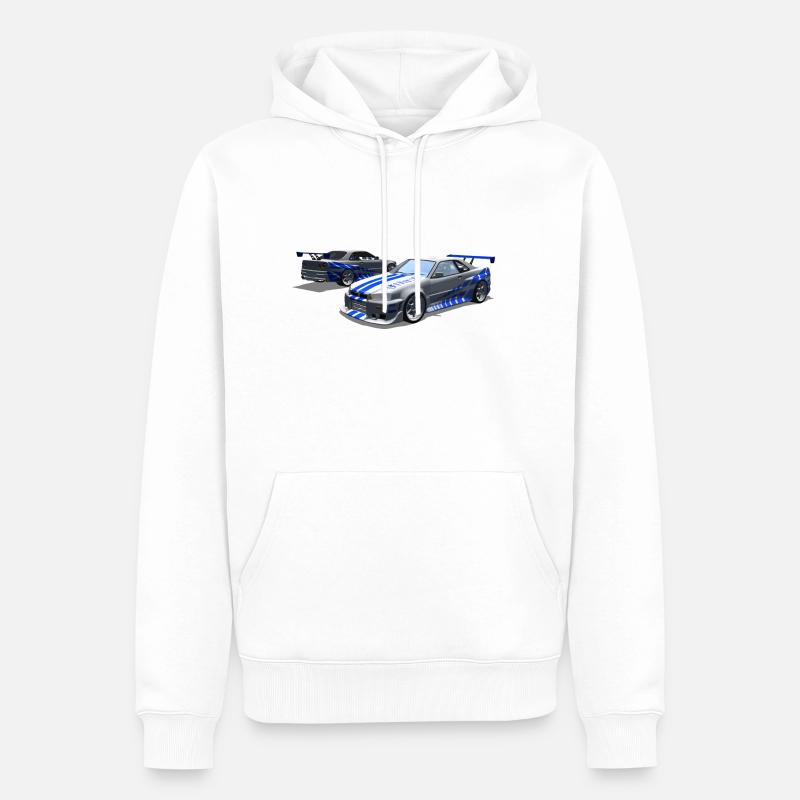 Skyline - Männer Premium Bio Hoodie - Weiß