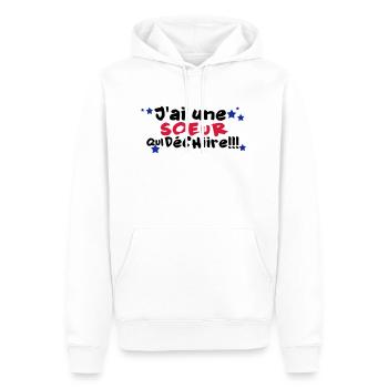 mA SOEUR déchire - Sweat à capuche Premium bio Homme - blanc - Devant - Nico (187cm)