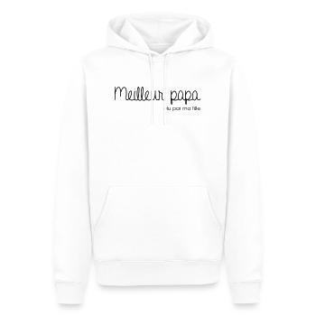 Meilleur papa élu par ma fille - Sweat à capuche Premium bio Homme - blanc - Devant - Nico (187cm)