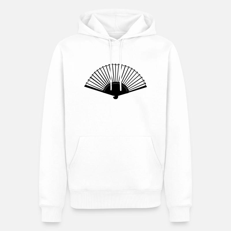Fächer - Männer Premium Bio Hoodie - Weiß