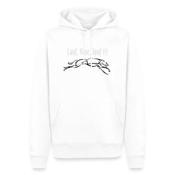 Run Run rabbit - Sweat à capuche Premium bio Homme - blanc - Devant - Nico (187cm)